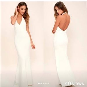 Lulu's cream "love potion" lace maxi prom/wedding